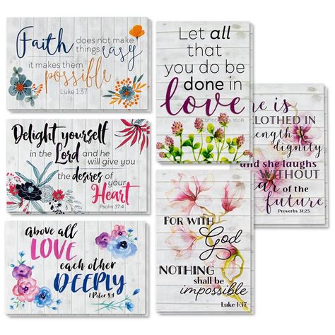 60 Pack Inspirational Religious Floral Note Cards With Envelopes 6
