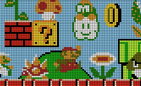 Grid Mario Level Pixel Art Pixel Art Grid Gallery Otosection