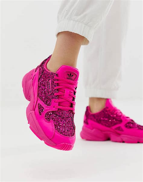 Adidas Originals Premium Pink Glitter Falcon Sneakers Asos