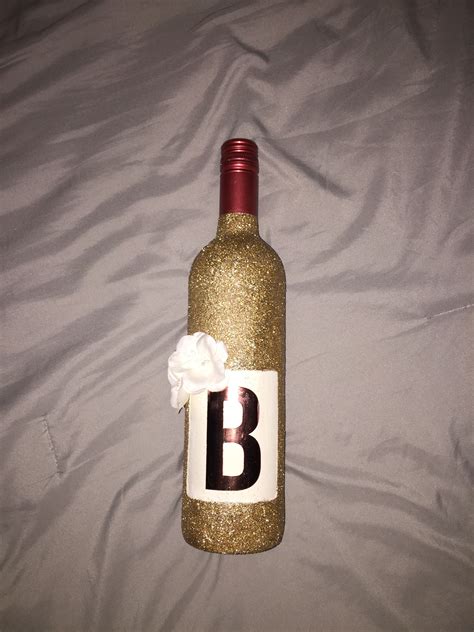 Glittered Wine Bottle I Made For My Littles 21st Birthday Glitter