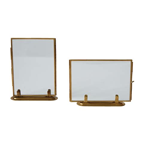 7 L X 5 1 2 H Brass And Glass Standing Photo Frame 2 Styles
