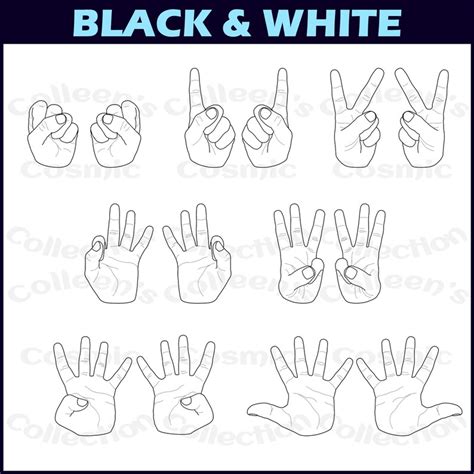 Counting Hands Clipart Multicultural Counting Fingers Clip Art Etsy