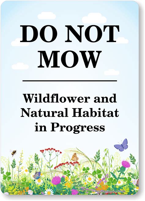 Do Not Mow Wildflower And Natural Habitat Sign Sku S2 5106