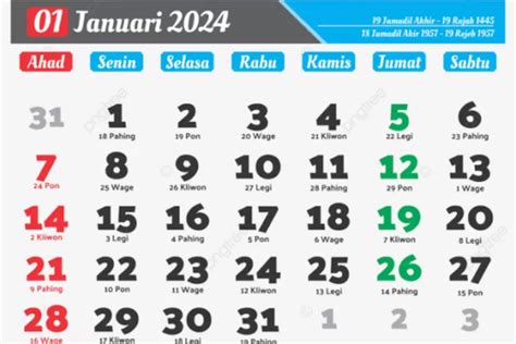 Kalender Jawa Januari 2023 Lengkap Dengan Daftar Hari Libur Nasional