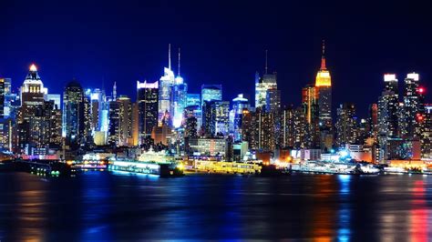 Papéis De Parede New York City Bonito Noite Manhattan Eua Arranha