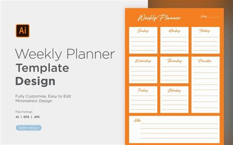 Weekly Planner Sheet Design 50 357864 Templatemonster