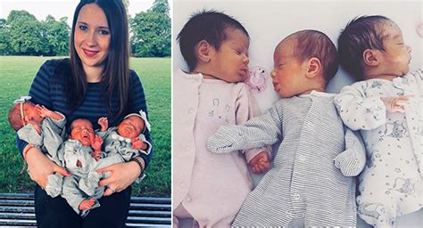 woman 26 is now a mother of six after falling pregnant with triplets despite having the