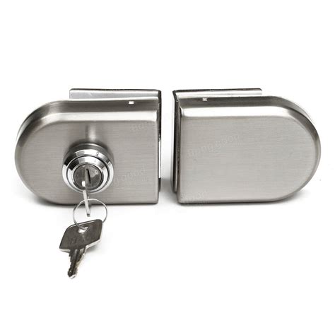 Stainless Steel 12mm Glass Door Lock Double Swing Hinged Frameless Door