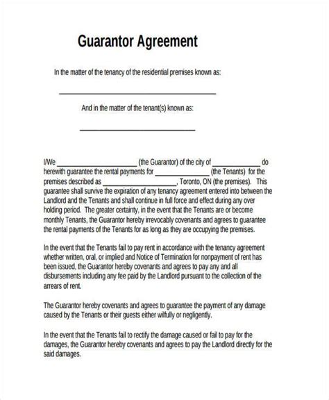 A comprehensive guarantor's form to an employee by dutchnegro(m): FREE 8+ Sample Guarantor Agreement Forms in PDF | MS Word