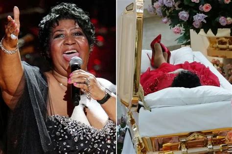 Aretha Franklin Dressed In Red Stilettos And Frock In Open Casket As