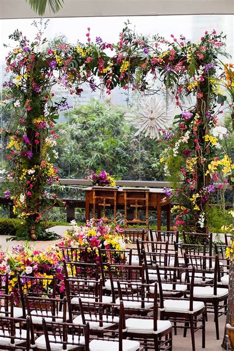 35 Super Colorful Wedding Arches And Altars Weddingomania