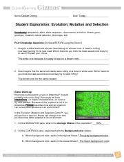 The exploration guides that accompany every gizmo are designed to. Student Exploration Evolution Natural And Artificial ...