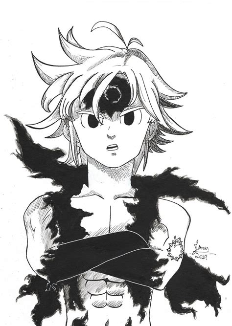 Como Dibujar A Meliodas De Nanatsu No Taizai Facil Pa