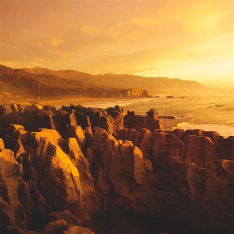 Free Photo Landscape Of Mountain Cliff By The Beach Coast Nature Scenic