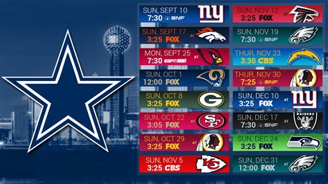 Next year's nfl draft will take place in dallas, the league announced wednesday. Nfl 2018 Calendario