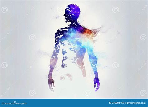 Silhouette Of Human Astral Human Body Concept Image For Near Death