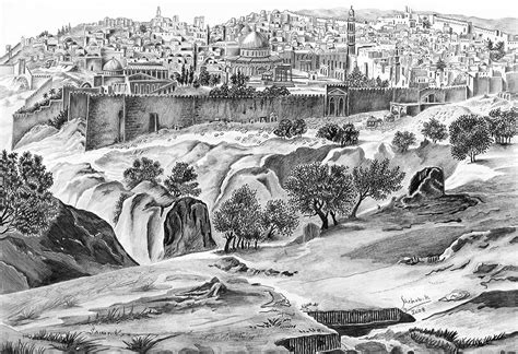 Jerusalem In 1817 Artwork Black And White City Of Jerusalem Prints