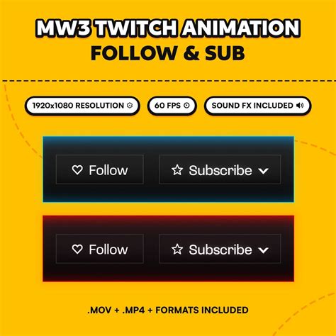 Mw3 Twitch Channel Animation Twitch Follow Sub Lower Third Subscribe