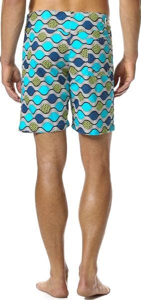 Bantu Wavy Long Board Shorts In Multicolor For Men Bluegreen Lyst