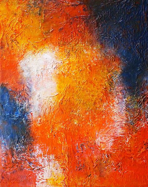 Abstract In Orange And Blue Painting By Angela Anelli
