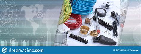 Electric Equipment Concept Panoramic Banner Stock Image Image Of