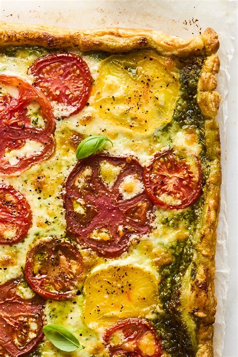 Easy Tomato Pesto Puff Pastry Tart Olive And Mango