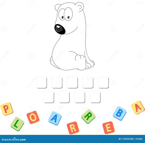 Cartoon Polar Bear Crossword Stock Vector - Illustration of kind