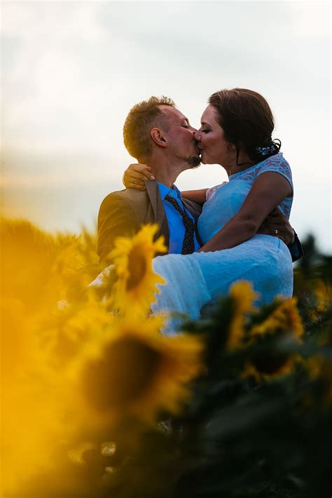 Couple Kissing Sunflower Garden Person People Human Flower Kiss Piqsels