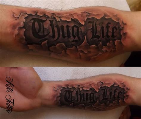 Thug Life Tattoo Design For Girls