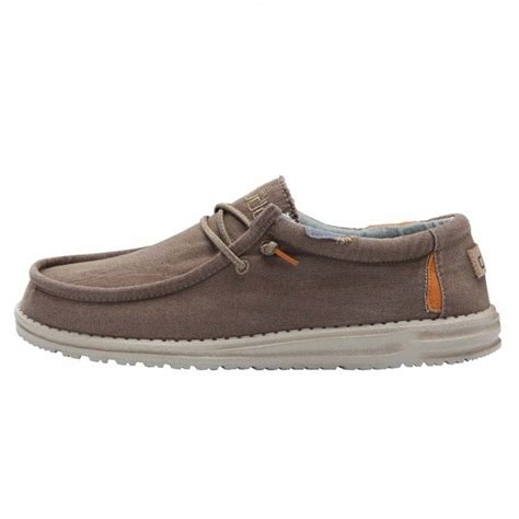 Hey Dude Mens Wally Recycled Leather Shoes Travertine