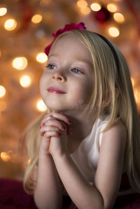 Young Girl Praying Stock Photo Image Of Lights Prayer 28116866