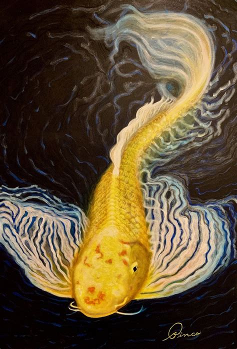 Yellow Koi Acrylic On Canvas 24x36 Inches Koi Is A Japane Flickr