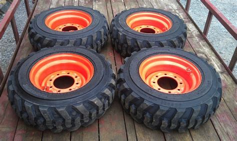 4 New 10 165 Skid Steer Tireswheelsrims 12 Ply For Bobcat And Others