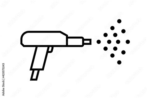 Powder Coating Gun Line Icon Clipart Image Isolated On White