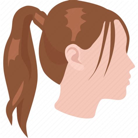 Girls Hair Pony Ponytail Style Tail Womens Icon Download On