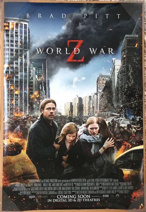 But is he a great actor? WORLD WAR Z MOVIE POSTER 2 Sided ORIGINAL INTL FINAL 27x40 ...