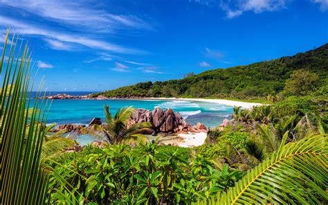 Anse Coco Beach On Paradise Island La Digue Island Seychelles 4k Ultra