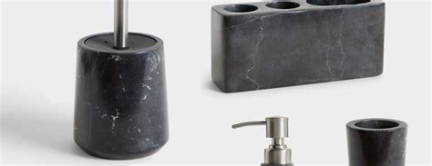 Made of 100% natural marble. John Lewis & Partners Black Marble Bathroom Accessories at ...
