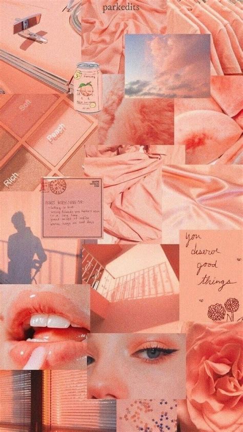 90 Pc Peachy Keen Aesthetic Collage Kit Peach Aesthetics Etsy