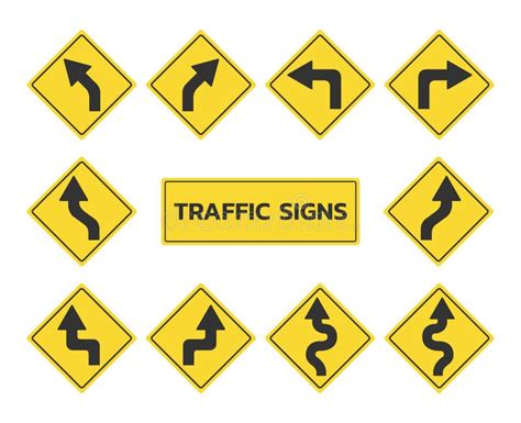 Traffic Signs Set Vector Stock Vector Illustration Of Transportation