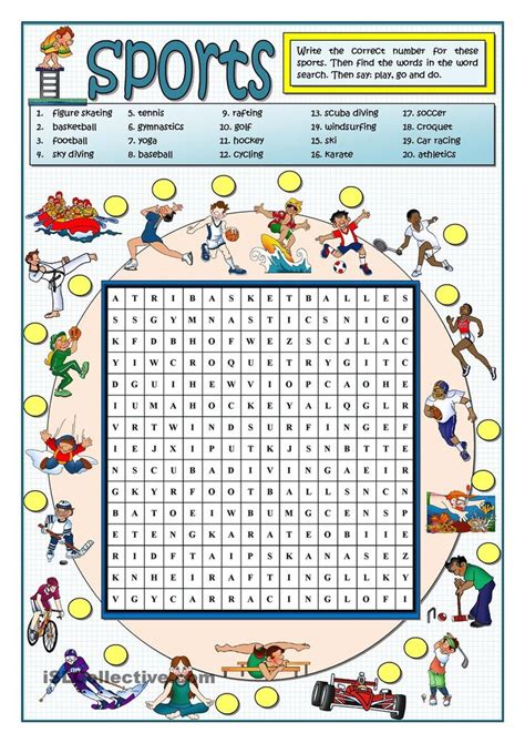 SPORTS WORDSEARCH | Activities, English activities, English exercises