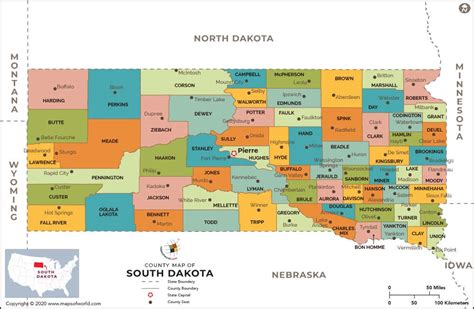 South Dakota County Map South Dakota Counties