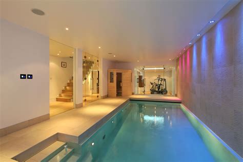 A View Of The Pool Showing The Gym At The End Basement Design