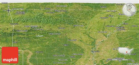 Satellite Panoramic Map Of Arkansas