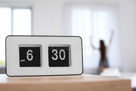 Digital Alarm Clock On Table Stock Image Image Of Design Morning