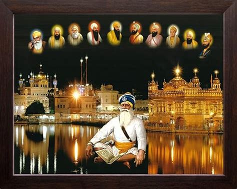 Art N Store Deep Singh Ji With All Ten Sikh Gurus And Golden Temple In