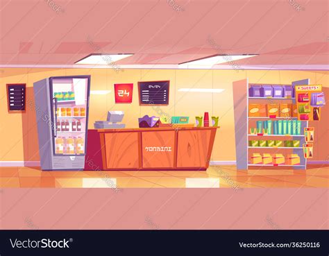 Konbini Japanese Convenience Store Interior Vector Image