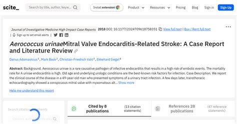 Aerococcus Urinae Mitral Valve Endocarditis Related Stroke A Case