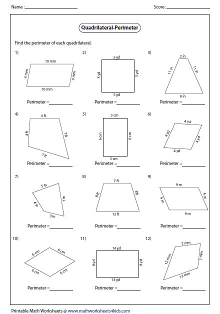 Finding Perimeter And Area Worksheets