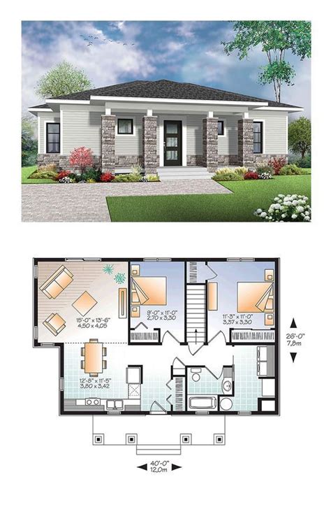With expansive glass doors and windows throughout, this plan takes advantage of natural light and ocean views from practically every room. Modern Style House Plan 76437 with 2 Bed , 1 Bath | House layout plans, House blueprints, Two ...